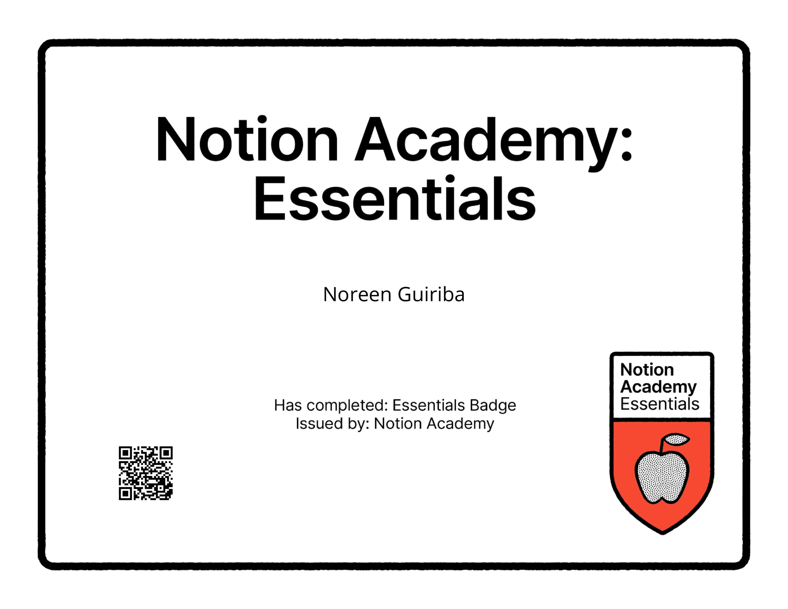 Notion | Essentials Badge